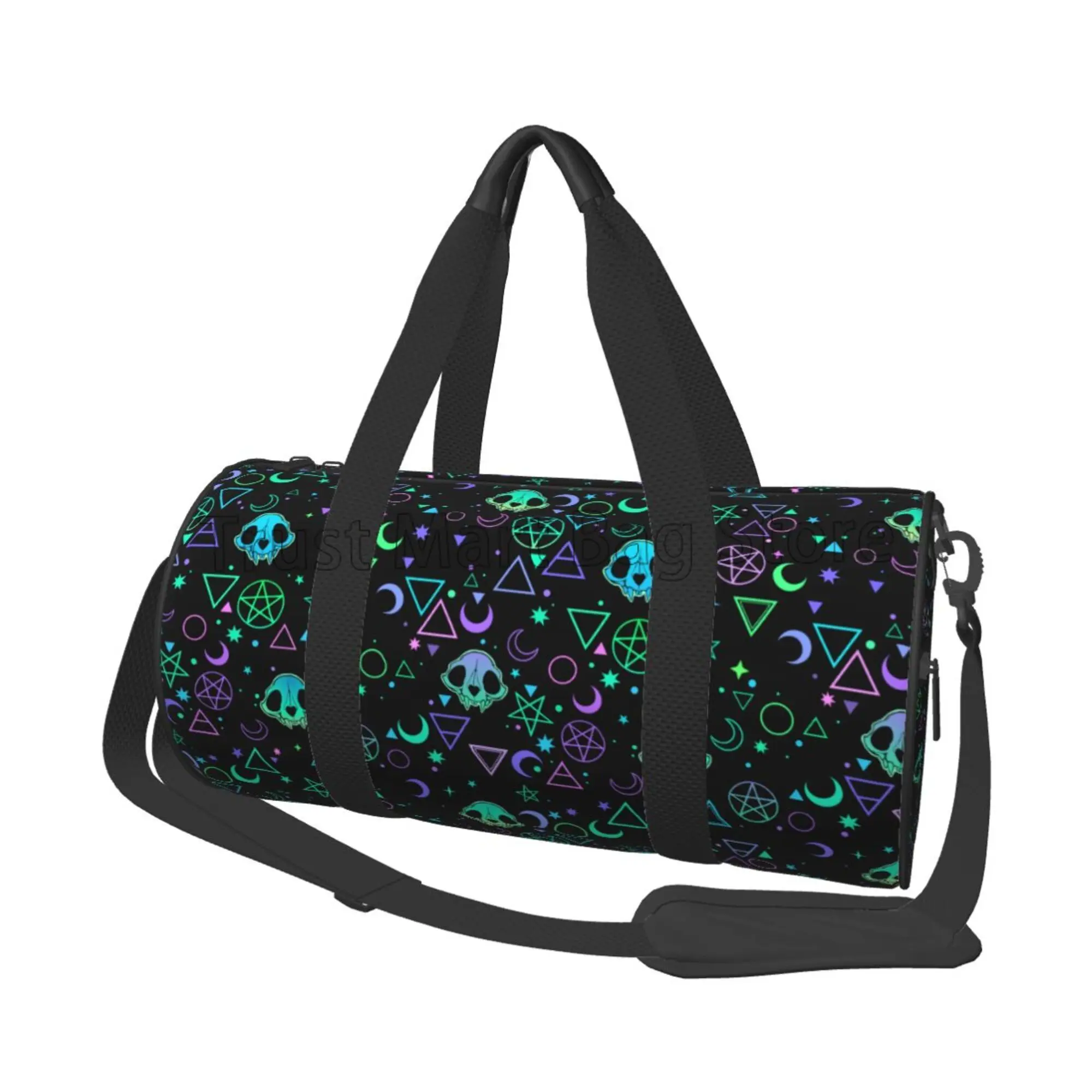 

Magic Skulls Print Travel Duffel Bags Sports Yoga Gym Shoulder Bag Weekender Overnight Luggage Bags for Men Women Tote Bag