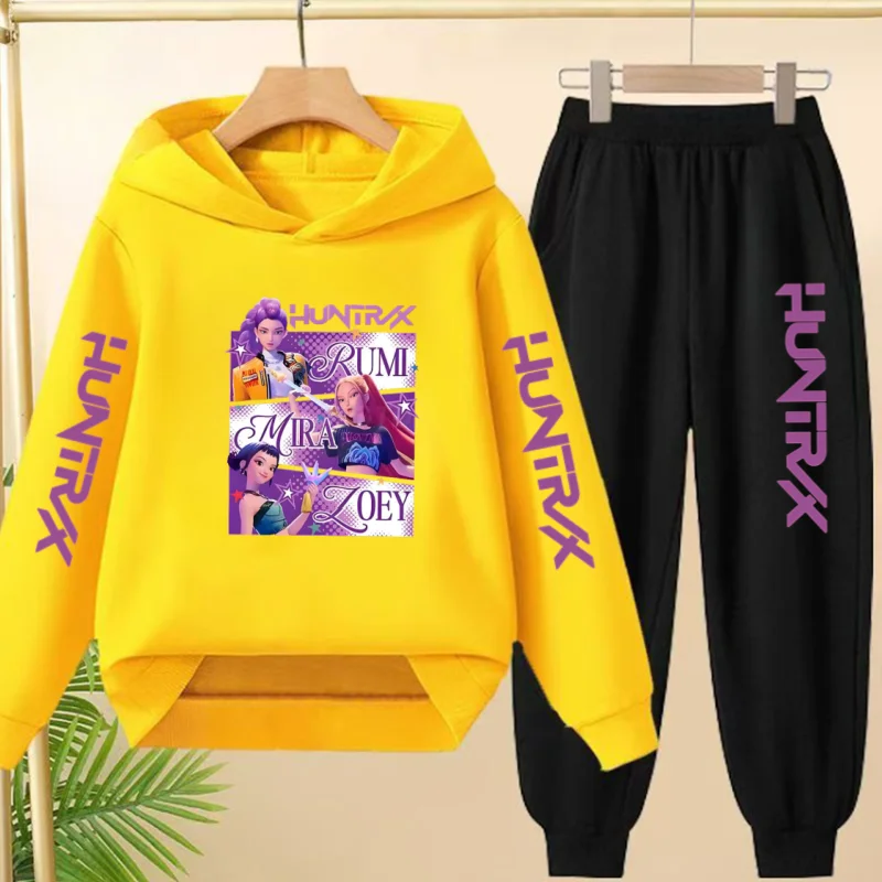 Children Hoodies Golden Korean Wave Girl Group Print Sweatshirts+Pants 2-Piece  Boys Girls Toddler Sports Top 3-12Yrs Casual Set