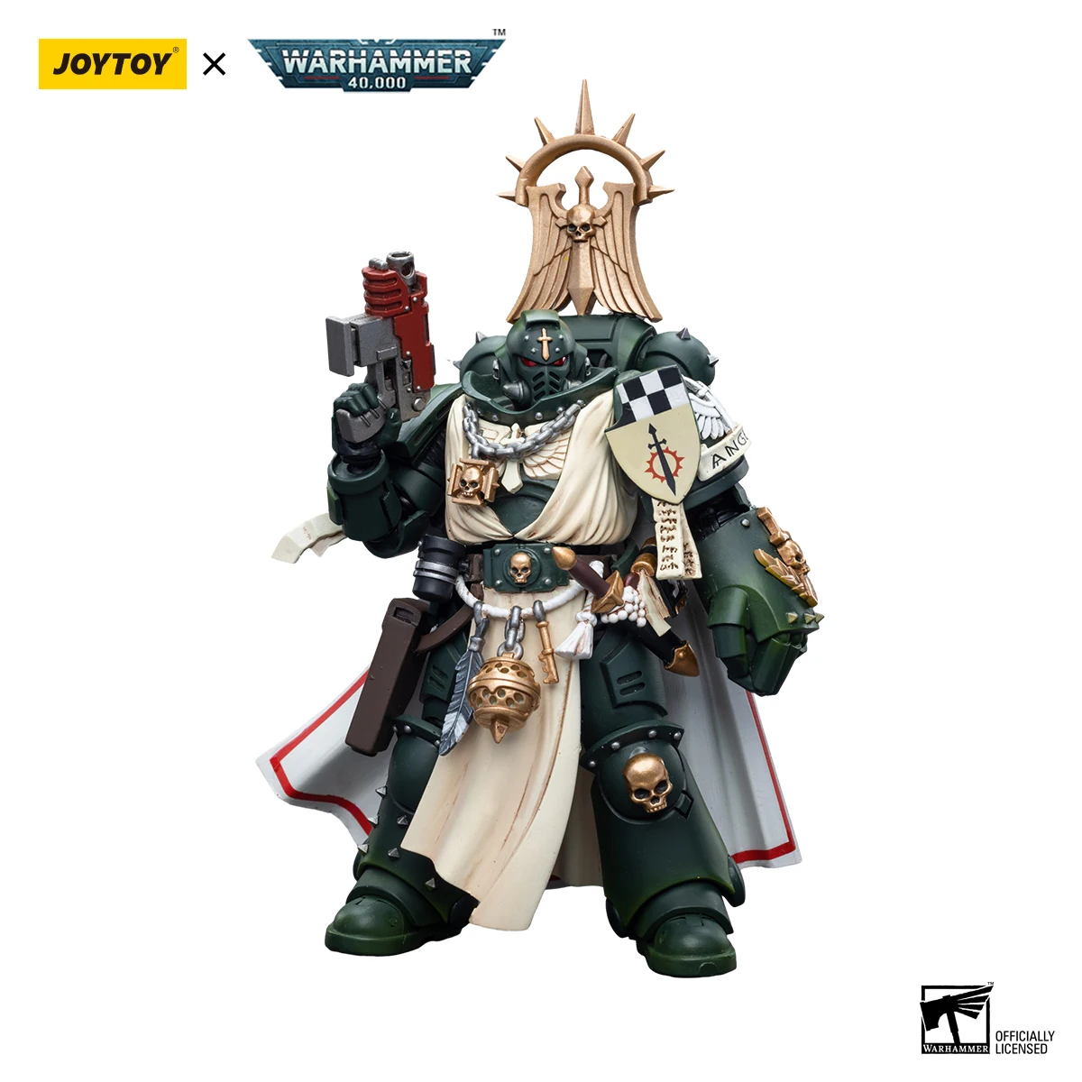 [EM ESTOQUE] JOYTOY Warhammer 40000 Dark Angels Master com Power Fist Anime Modelo Militar aniversário