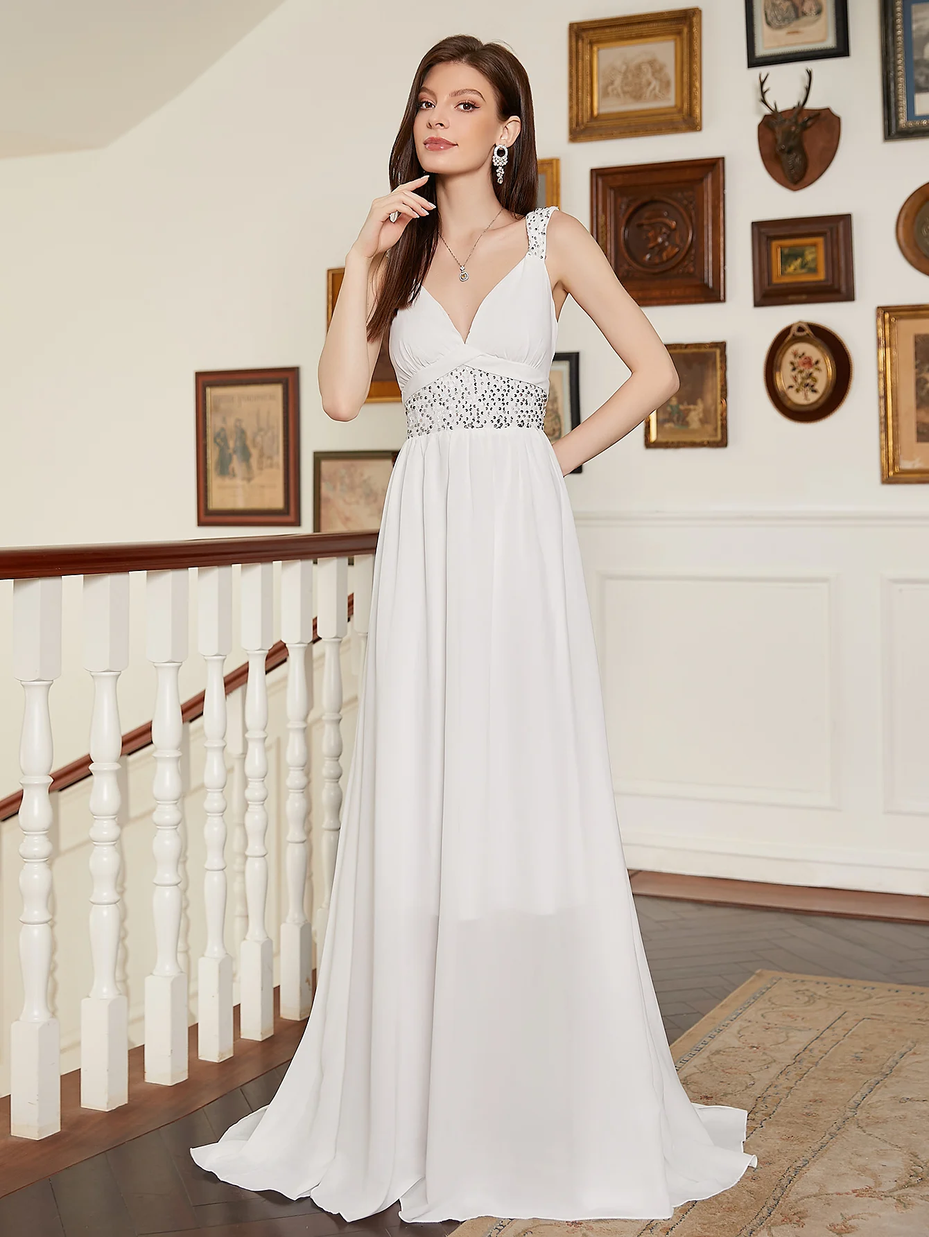 Simple Wedding Dresses Elegant Bridal Gowns A-Line V-Neck Sleeveless Robes For Formal Party Floor Length Vestidos De Novia 2024