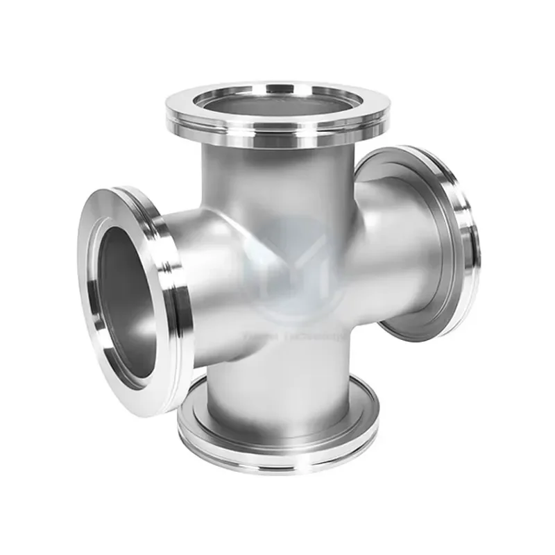 Vacuum ISO63 80 100 160 Flanges Stainless Steel 4-way Cross Pipe Fitting