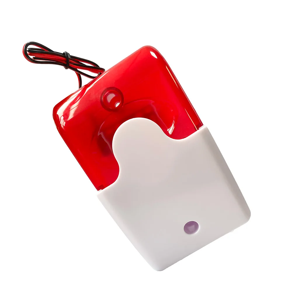 Mini strobe siren indicator light sound alarm lamp flashing light wired red 12V 24V 220V 110DB