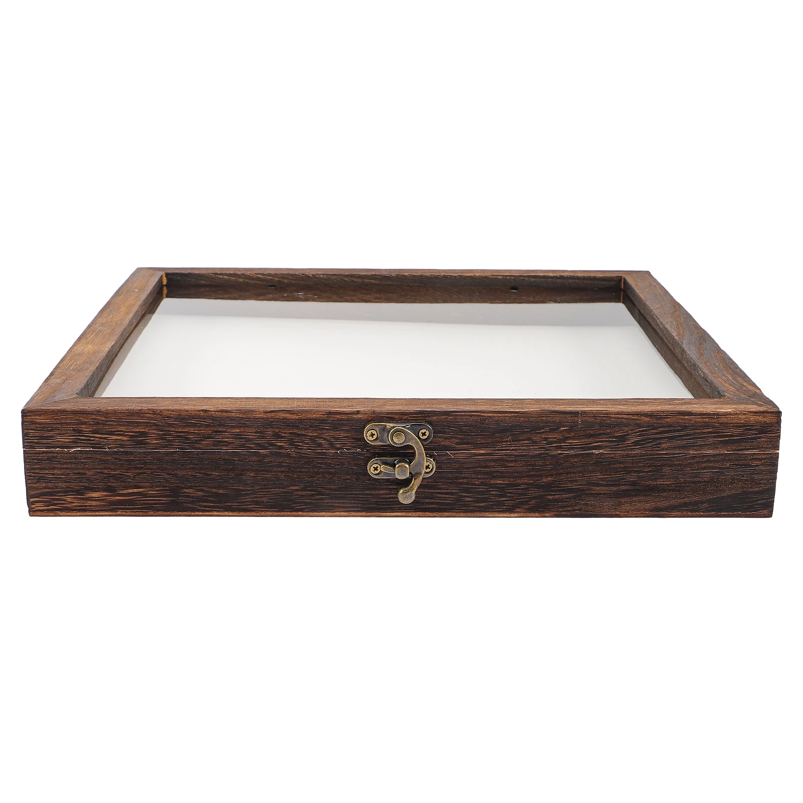 

Butterfly Specimen Display Box 30x30x4.5 Retro Wooden Case Vintage Glass Cover Insect Holder Storage Craft Container