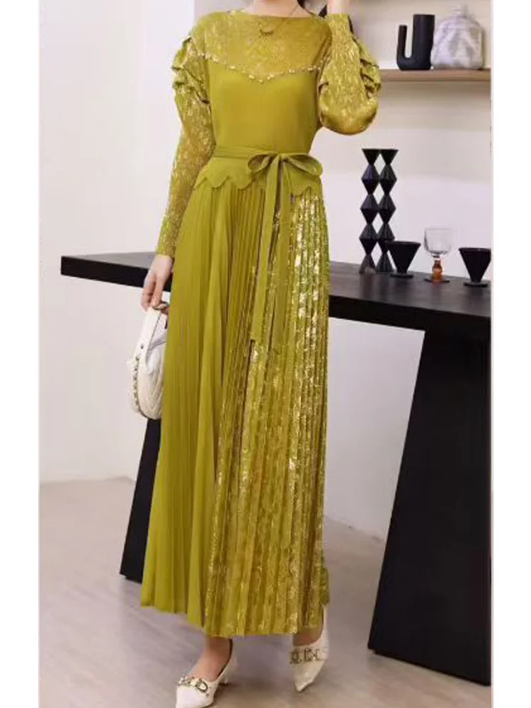 ANLAN Prom Plus Größe Plissee Kleid Für Frauen Formale Elegante Abend Party Lange Kleider Weibliche Mode Kleidung 2025, Neue 2AN7619