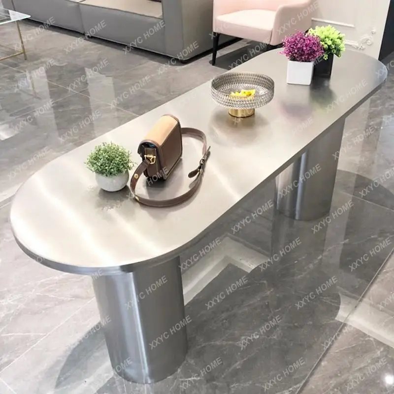 Zhongdao Table Display Table Industrial Style Stainless Steel Table