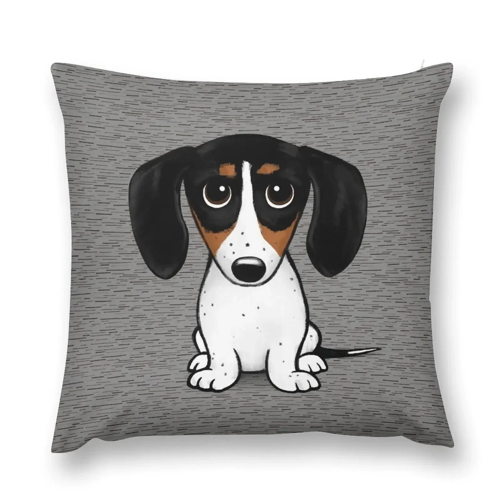 

Piebald Dachshund Cute Black, Tan and White Wiener Dog Throw Pillow pillowcases for sofa cushions Sofa Cushions Cover pillow