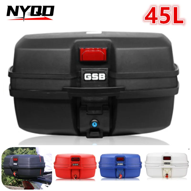 45L  Motorcycle Trunk Electric Vehicle Toolbox Universal Color Tailbox Battery Car Storage Box Medium Size Tailbox