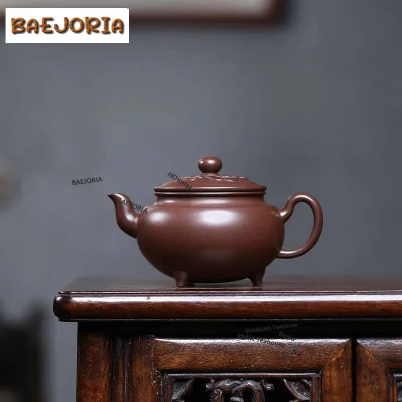 280ml Creative Yixing Purple Clay Teapots Handmade Ruyi Pot Raw Ore Purple Mud Kettle With Strainer Zisha Tea Set Teaware Gift