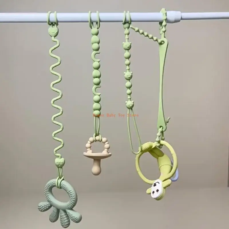 J0PF أحزمة سيليكون قابلة للتمدد لمقاعد السيارة وحزام عربة التسوق لملحقات الأطفال للكراسي العالية واستخدام السفر #3