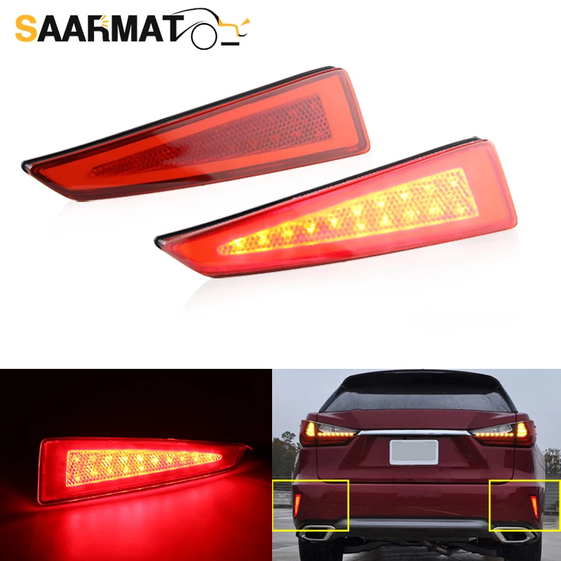 

Red LED Rear Bumper Reflector Lights For Lexus 2016-2020 RX350, 2018-2020 RX350L, 2016-2020 RX450h, 2018-2019 RX450hL 8192048050