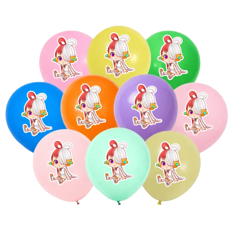10/20pcs One Piece Birthday Party Balloons Set Cartoon Character Luffy Uta Latex Ballon Ha Birthday Kids Room Decor Cake Toppers view 6