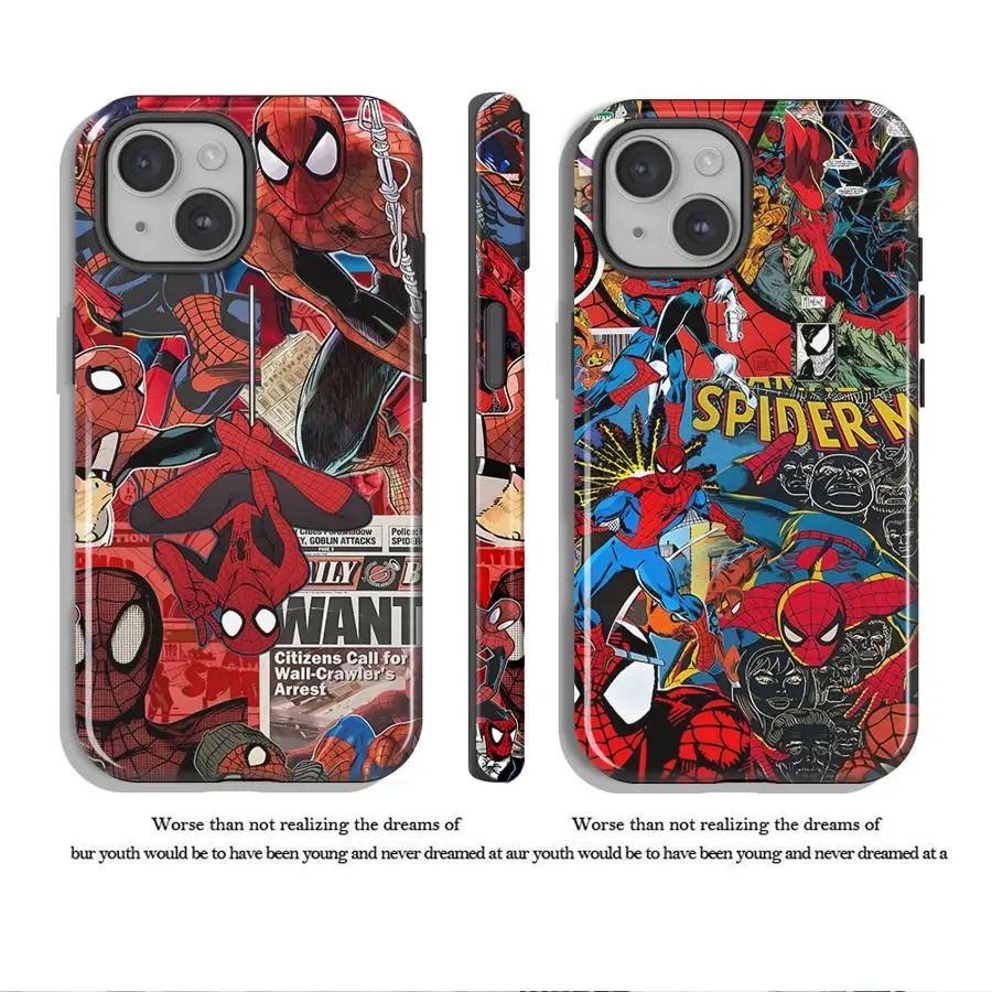 Marvel Comics Spiderman Phone Case for Apple iPhone 17 Plus Pro Max 15 14 XS XR 13 Air 11 16e 12 16 Soft Cover Capa