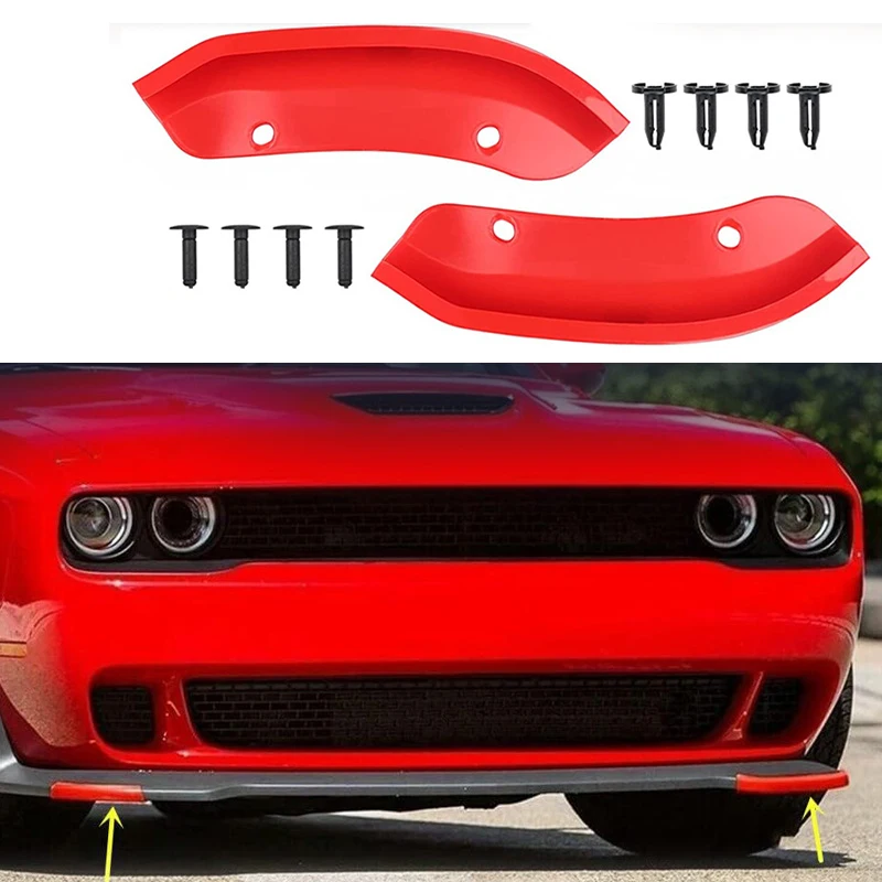 2 stücke roter Front stoßstange Lippen splitter Protector Spoiler für Dodge Challenger srt hellcat 2014-2018 Diffusor Guard Cover