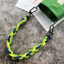 Decorate Strips Fluorescent Color Bag Strap Rope to Hang the Mobile Phone Chains Accessories Braided Cord for Keys Lanyard