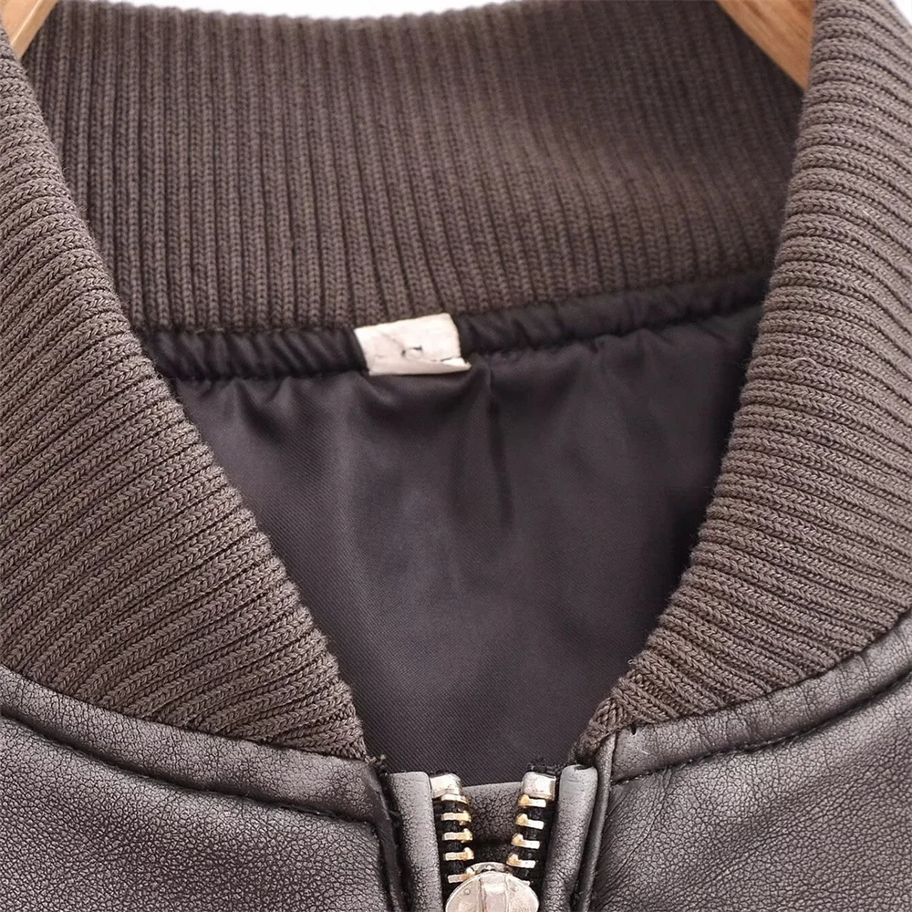 여성용 스탠딩 칼라 긴 소매 지퍼 장식 디자인 가을 겨울 신상 루즈핏 재킷