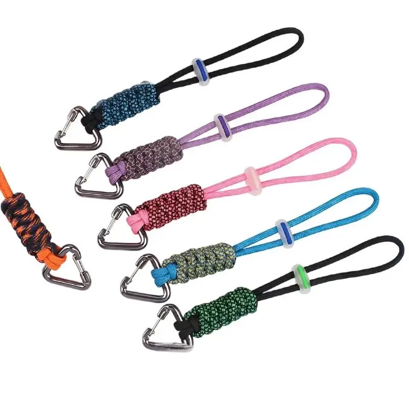 Handgeflochtener Regenschirmseil-Schlüsselanhänger für Herren, dreieckige Metallschnalle, Outdoor-EDC-Überlebensmesser-Lanyard, Schlüsselring, Paarschmuck – Detail 1