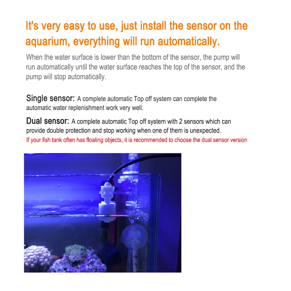 Aquarium Auto ATO Automatic Top Off System Dual Sensor Water Filler water Level Controller Fish Tank Auto Aqua add Water Pump