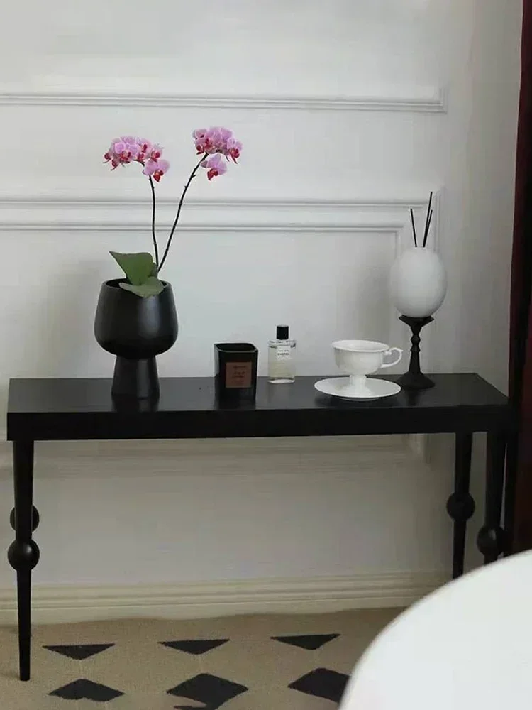

Southeast Asian Style Solid Wood Entry Table Unique Shape Console Desk