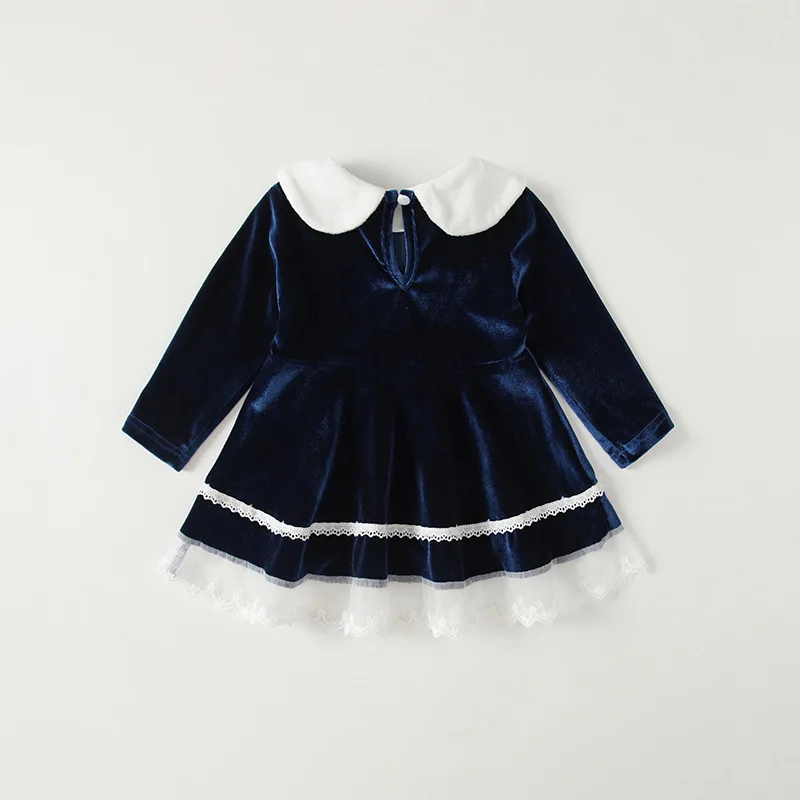 Girl's Long Sleeve Velvet Princess Dress for Autumn, Winter, and Christmas - Loli Lolita Birthday Party Dress for Kids