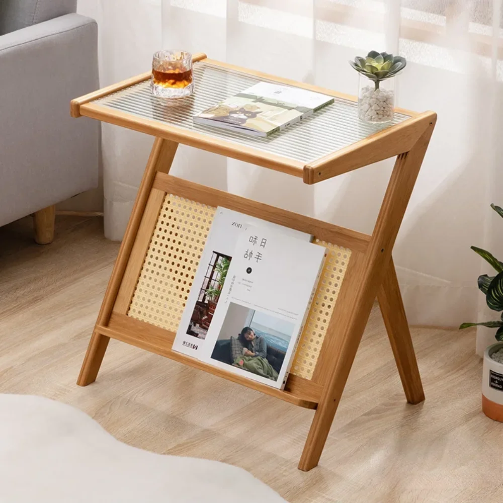 

Mobile Side Table Foldable Bamboo Tea Table Bedroom Save Space Bed Side Table Large Capacity Living Room Furniture