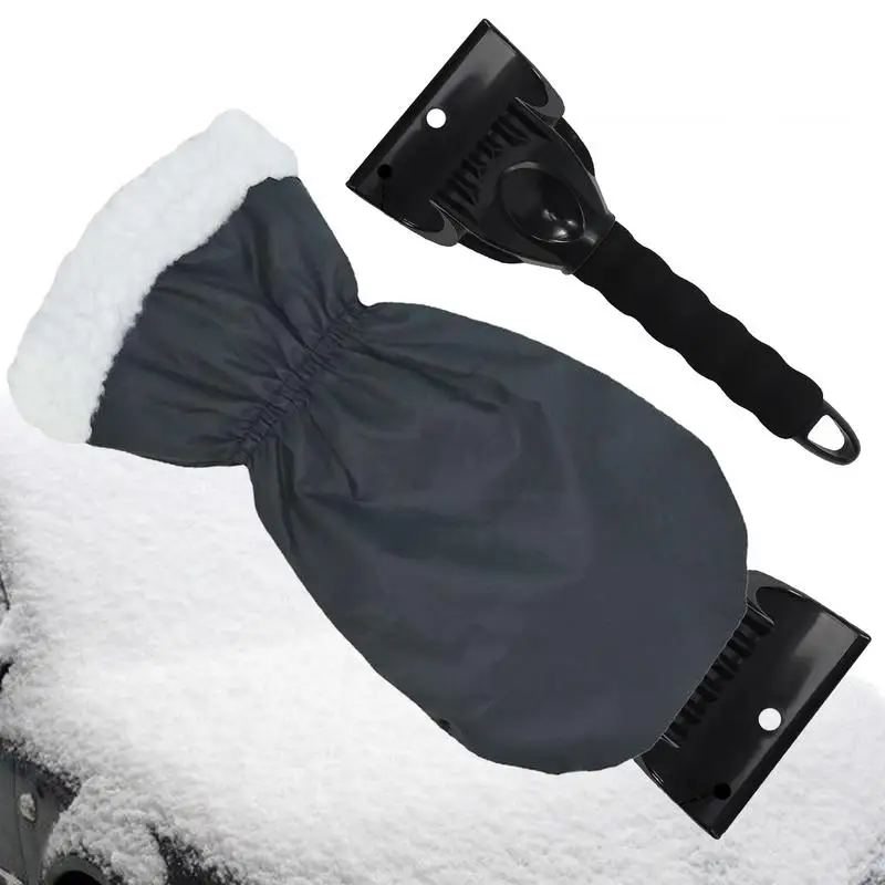 

Car Windshield Ice Scraper Waterproof Gloves Snow Shovel Brush With Warm Gloves Snow Removal Tools For SUV Windshield Auto