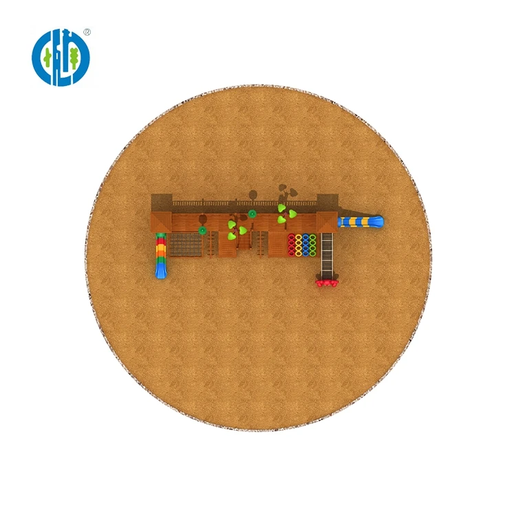 Children Outdoor Wood Climbing Slide Combination Amusement Park Facility