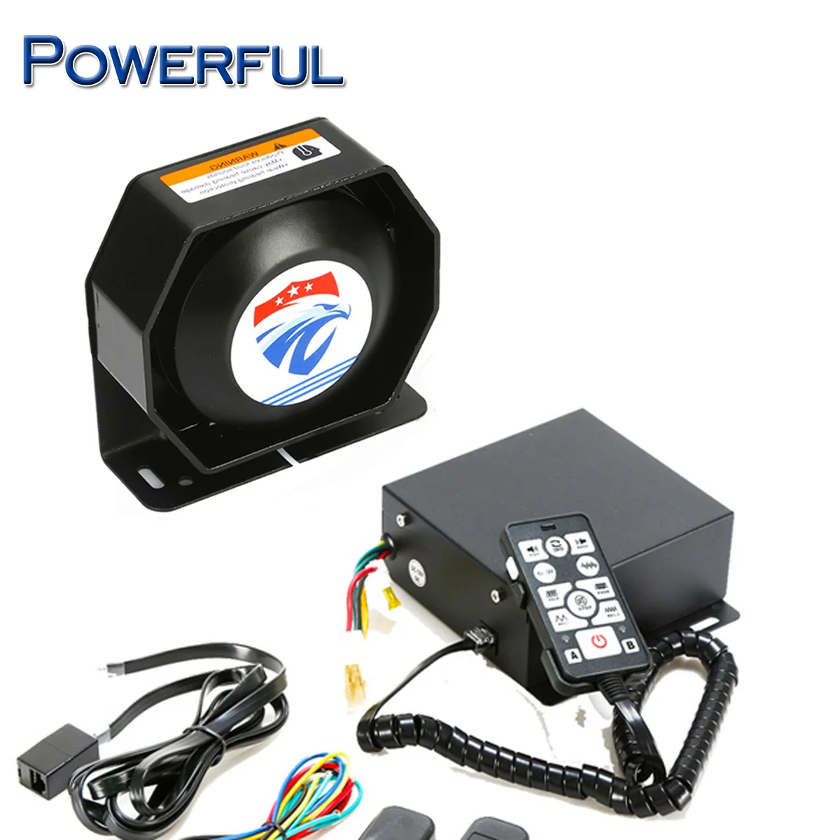 Amplifier Car Police Siren DC12V 400W Multi-Tones Wired Control With Mic Loudspeaker Emergency Electronic PA System