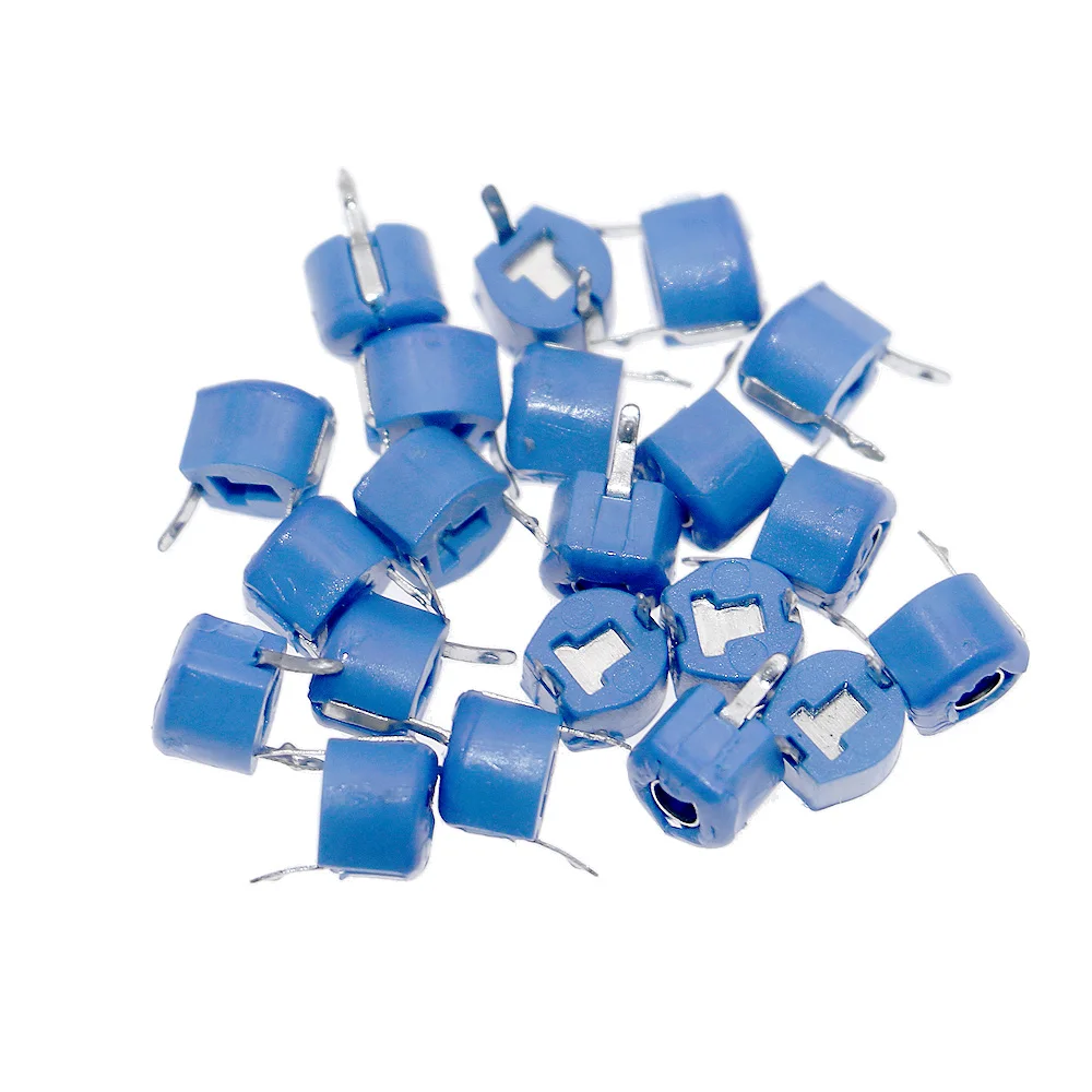 50pcs/lot 6mm Trimmer Variable Ceramic Capacitor 5PF 10PF 20PF 30PF 40PF 50PF 60PF 70PF 120PF Adjustable Capacitors for Arduino