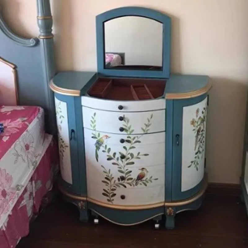 e – commode à tiroirs de chambre à coucher pour fille, coiffeuse nordique moderne, Table de rangement de maquillage, meubles de luxe en bois pour femmes