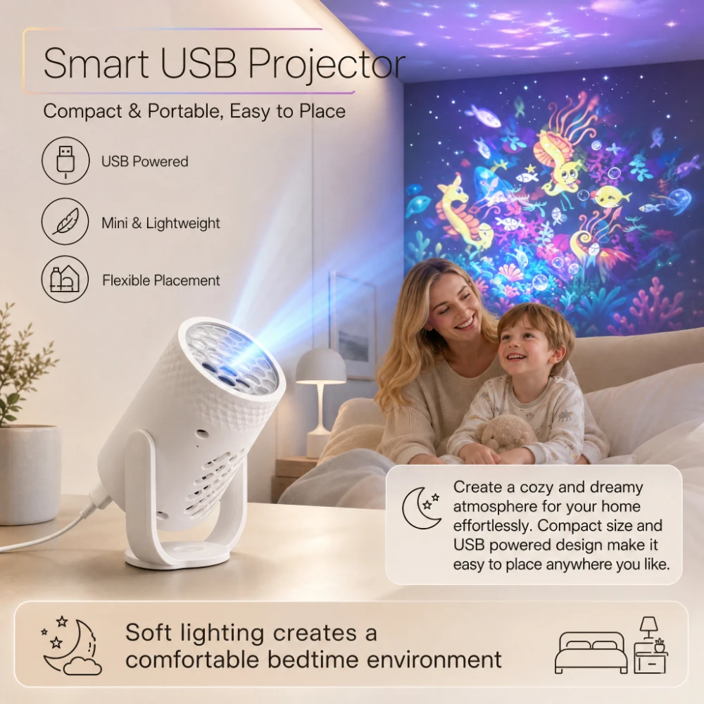Underwater World Projector wit - огляд і ціна Sunset Lamp Projection