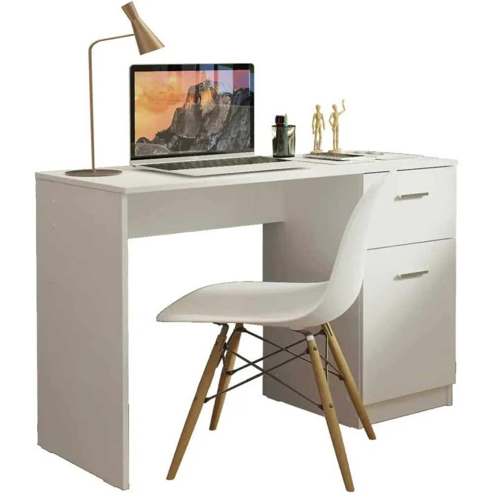 Poste de travail de jeu ergonomique moderne, bureau à domicile, bureau à domicile, bureau d'écriture pour ordinateur portable étudiant, PC avec rangement, MEL, 43 pouces