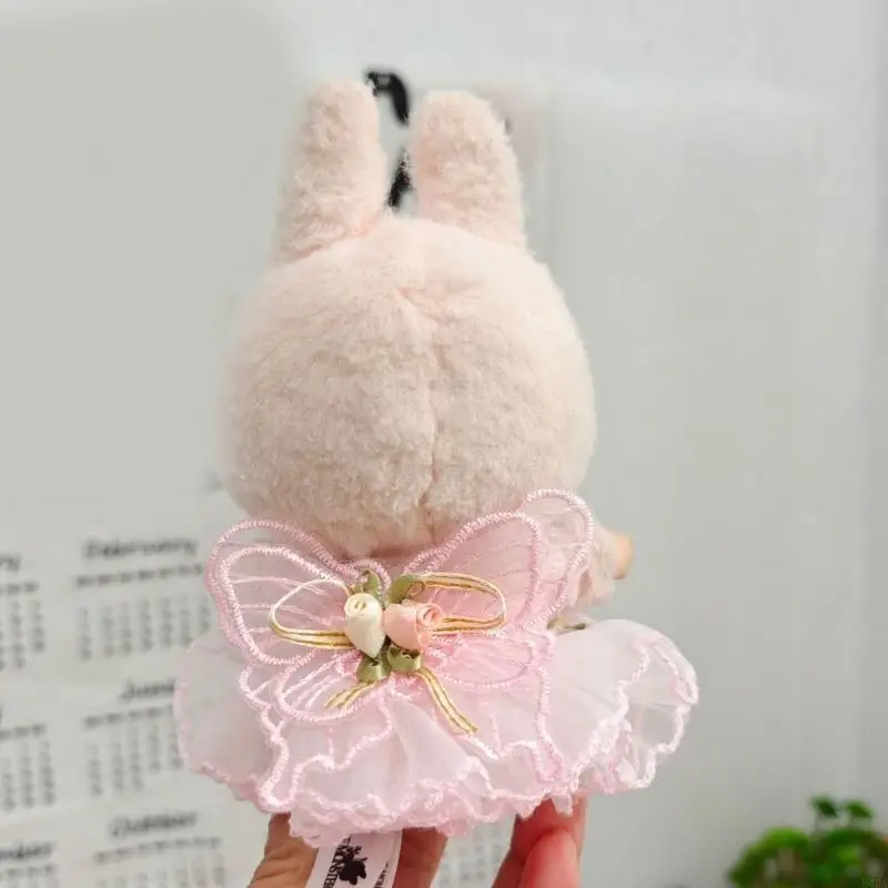

54DA Doll Wedding Dress and Hairband Set For 15cm Sitting Doll Plush Figure Doll Display Dressingup Accessories Easy Change
