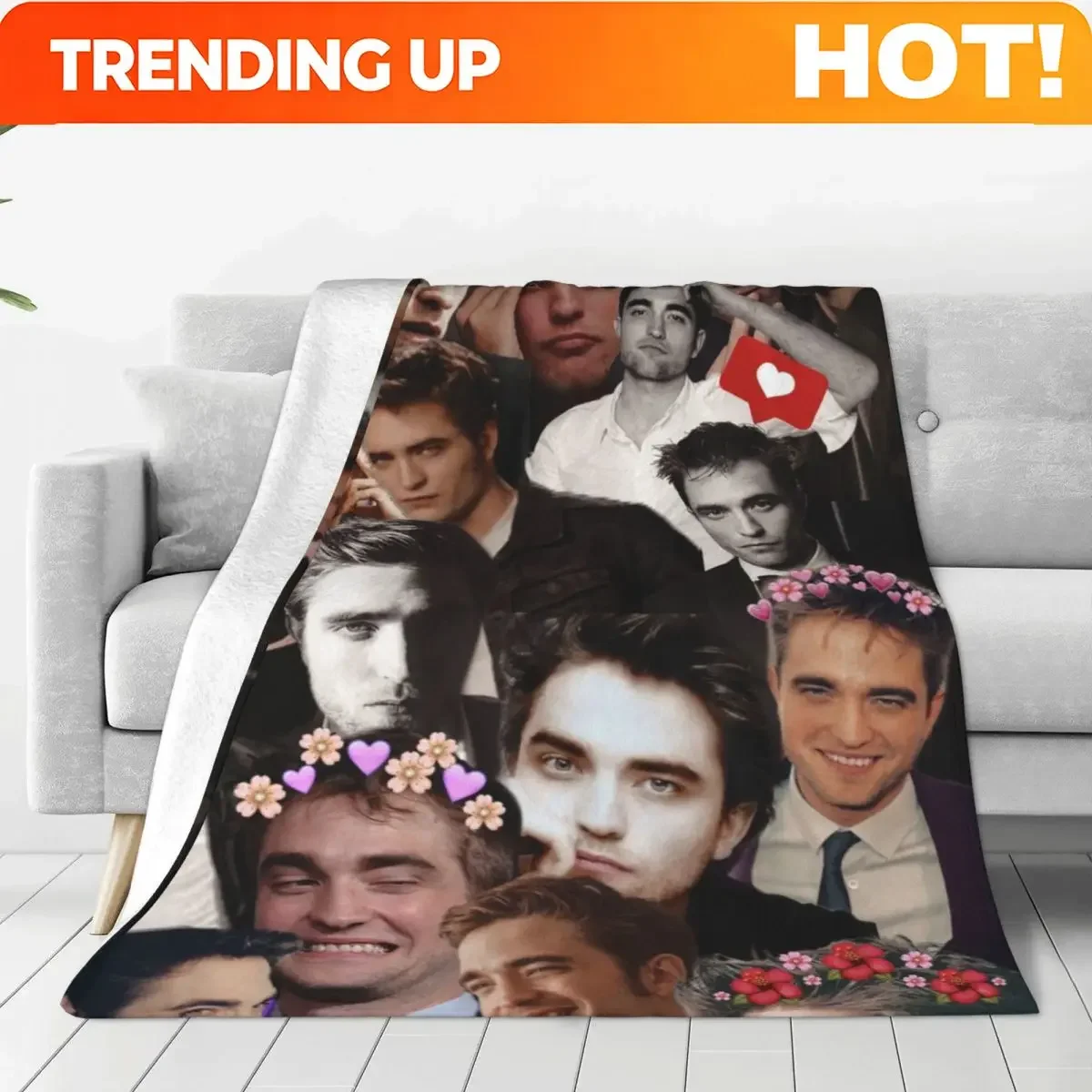 Customization Custom Robert Pattinson Flannel Blanket The Twilight Saga Movie Edward Throw Blanket For Sofa Bedding Lounge 150*1