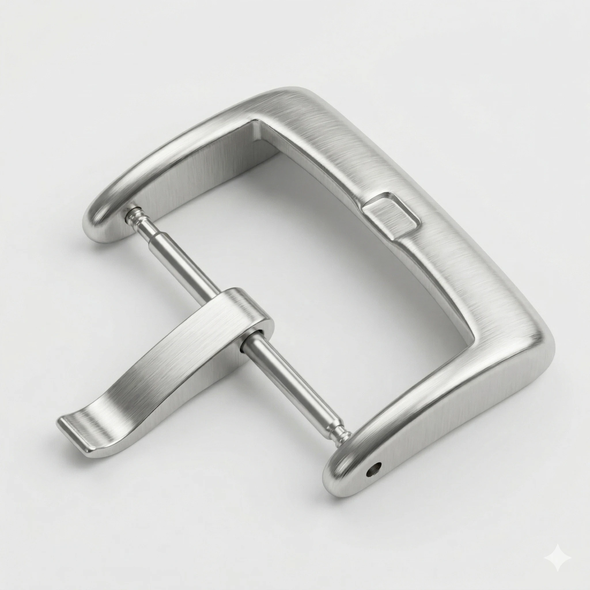 316L Solid Stainless Steel Watch Buckle 16 18 20 22 24mm Brushed Pin Clasp for Leather Strap Silver Black Men image 6
