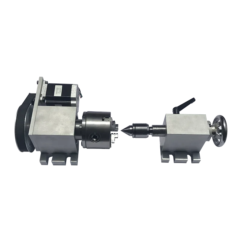 Eu Nema 23 closed loop stepper motor (6:1) K11-80mm 3 Jaw Chuck 4th axis A aixs rotary axis + tailstock for route