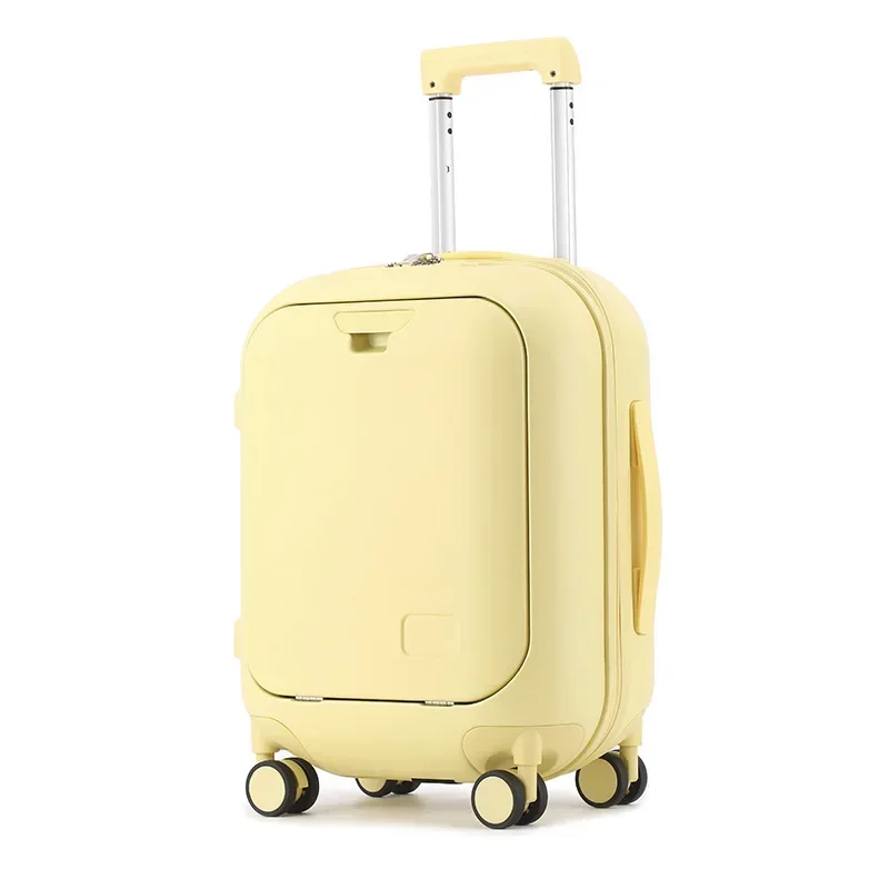 20/24 Inch Luggage Suitcase Compartment Front Opening Small Password Box for Travel Multifunction Rolling Luggage Case