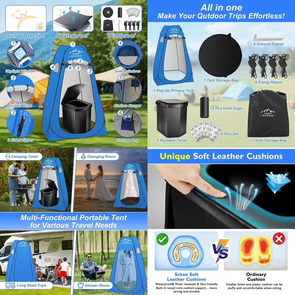 

Очень большая палатка-туалет 16,5 футов, портативный уличный душ и раздевалка, идеально подходит для походов, автопутешествий и т.д.