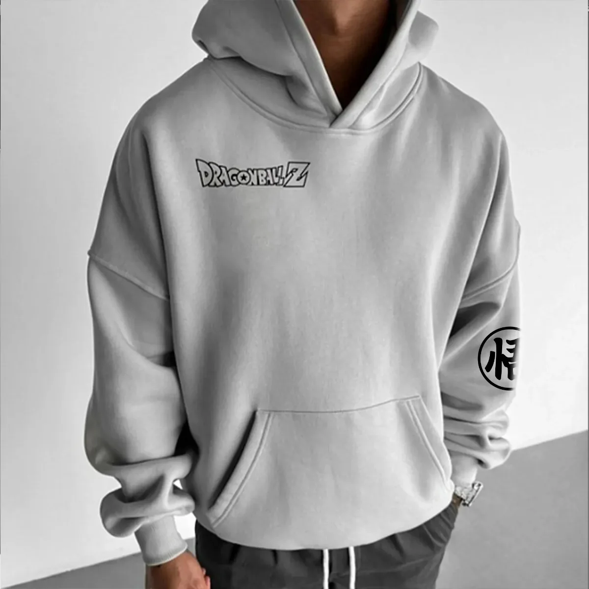 Dragon Ball 2025 Nuovo Goku Super Saiyan Lightning Back Stampa Felpa con cappuccio da uomo Nero Giallo Kanji Go Streetwear Anime Felpa Casual