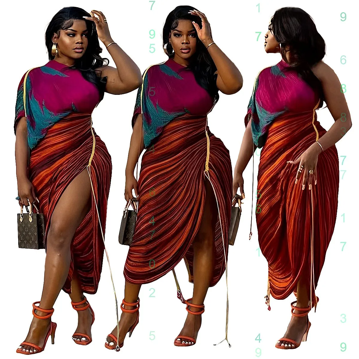

Women's Dress Spring Summer Printed Pleated Irregular Dresses Jumpsuit Playsuit