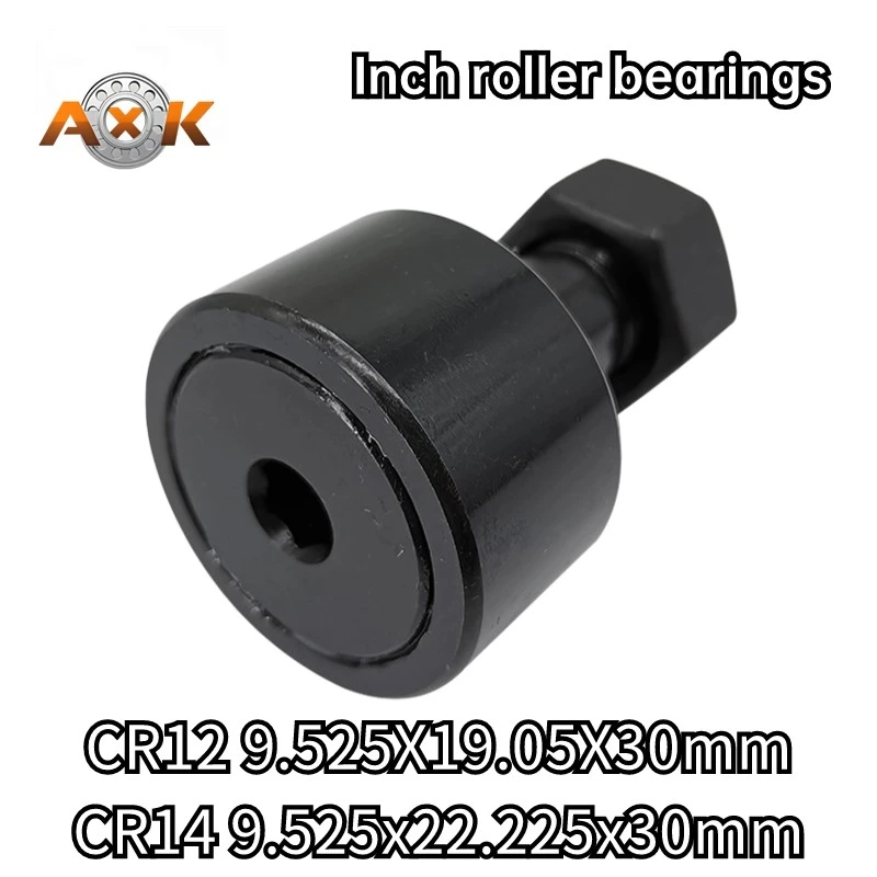 CR12R 3/8 X 3/4 9.525X19.05X30mm CR 14R 3/8 X 7/8 9.525X22.225X30 mm Inch Bolt Roller Bearings Spherical CAM Follower Black