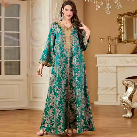 Uni Luxury Woman Evening Dress Muslim Sequins Embroidery Abaya Jacquard Caftan Marocain Femme 2026
