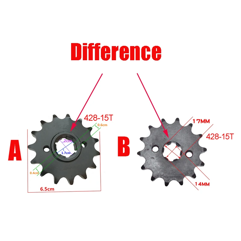 

Motorcycle Front Sprocket for Honda Haojue Lifan Dayang Zongshen CG125 GN125H HJ125 EN125 428-15 Teeth Engine Power Output Gear