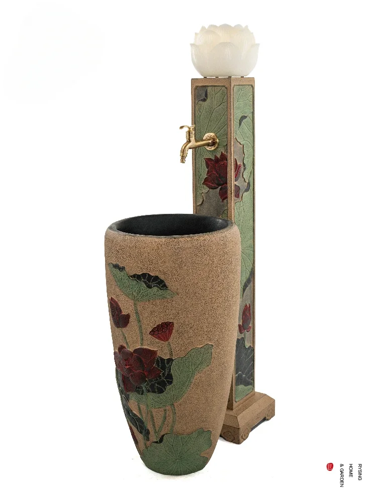 

Украшение макета сада в китайском стиле, открытый двор, умывальник от пола до пола, украшение пейзажа балкона виллы