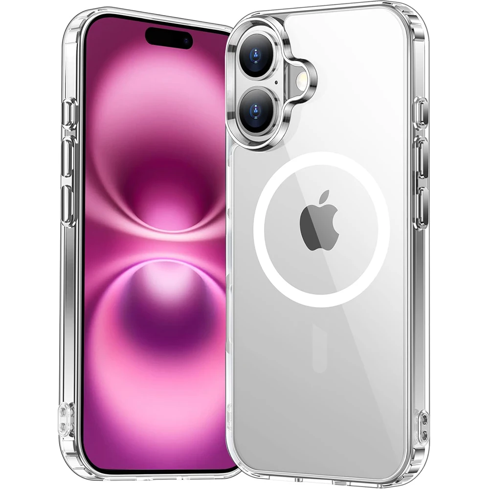Klare Hülle für iPhone 16 Pro Max 15 Plus 14 13 Mini 12 11 X XS XR SE 4 2025 2022 2020 8 Magsafe Mag Safe Telefonabdeckung Zubehör