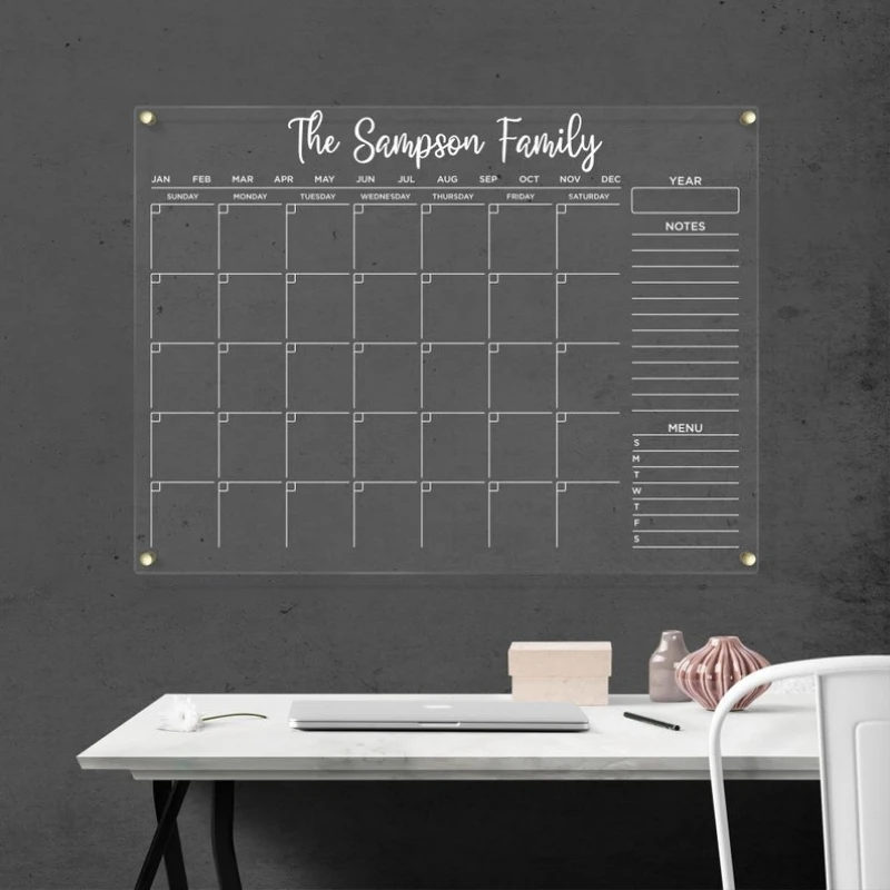 Acrylic Calendar, Dry Erase Planner for Wall, Monthly & Weekly Calendar 2025, Personalized Note Board