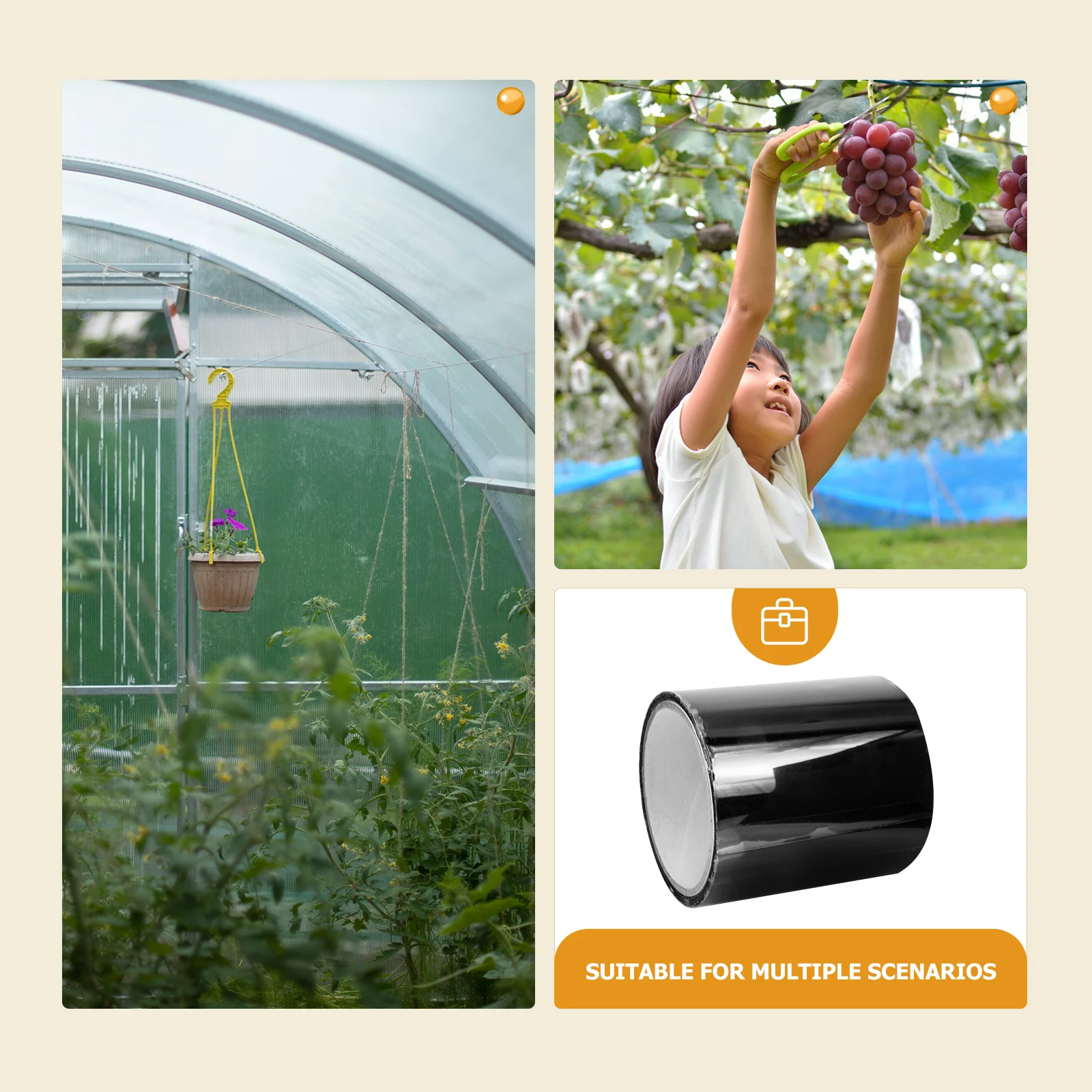 

1 Roll Agricultural Repair Tape Heavy Duty Greenhouse Film Seaming Patch Self-Adhesive Plastic Tent Cover Fixing Sun Cold