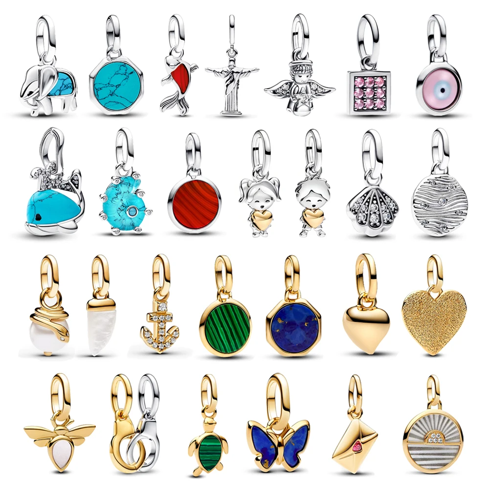 Exquisite 925 Sterling Silver Butterfly Whale Turtle Envelope Angel Ocean ME Pendant Fit DIY Bracelet Necklace Party Jewelry