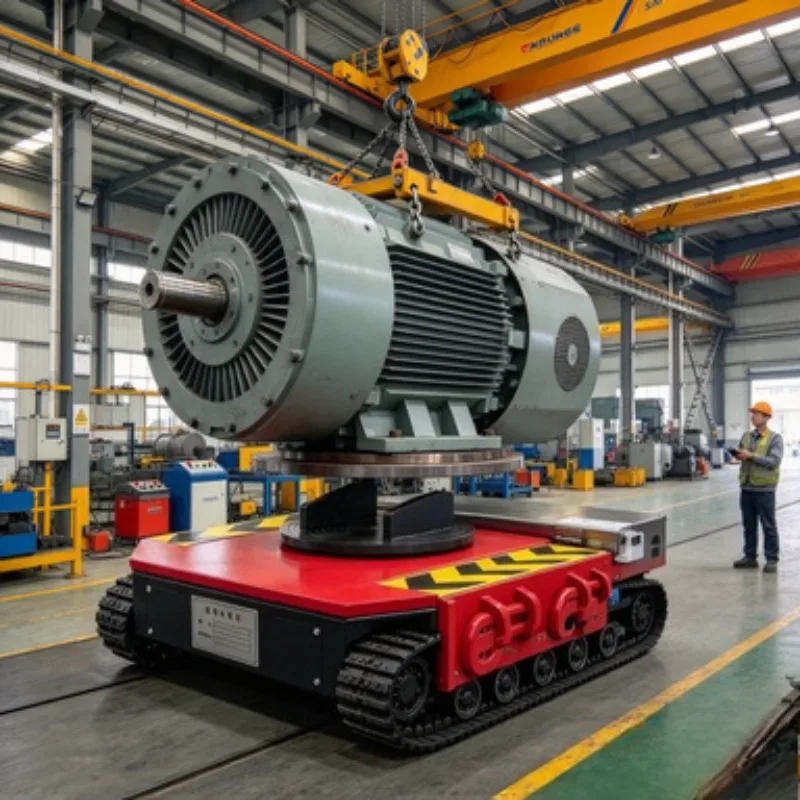 For Factory Material Shifting 55T Electric Tank Trolley 360 Degree Rotation Battery Powered Remote Control Mover