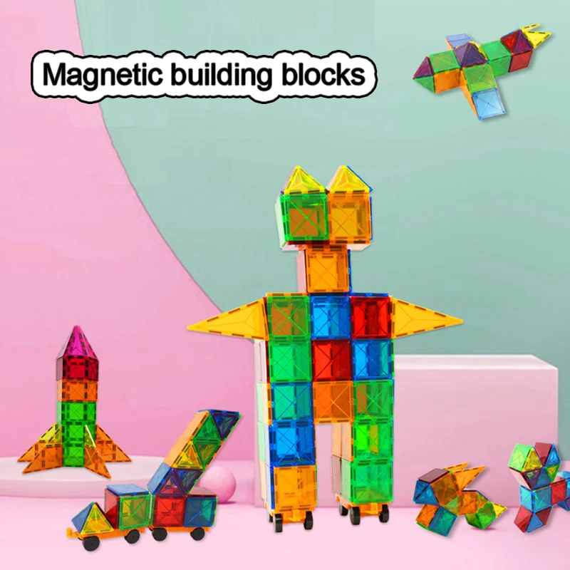 Colour Magnetic Designer Magnet Building Blocks Montessori Educational Constructor Toys For Children Kids Game Girl Boy Gift