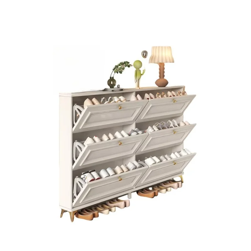 Modern design ultra-thin household door shoe storage cabinet shoe cabinet wooden shoe rack